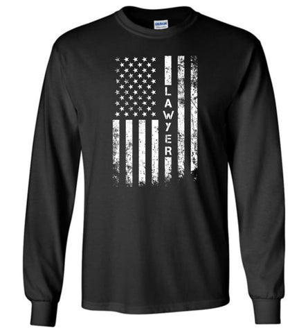 American Flag Lawyer - Long Sleeve T-Shirt - Black / M