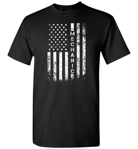 American Flag Mechanic - Short Sleeve T-Shirt - Black / S