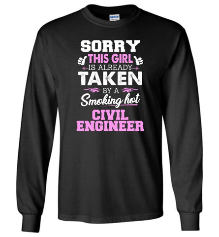 Civil Engineer Shirt Cool Gift for Girlfriend Wife or Lover - Long Sleeve T-Shirt - Black / M