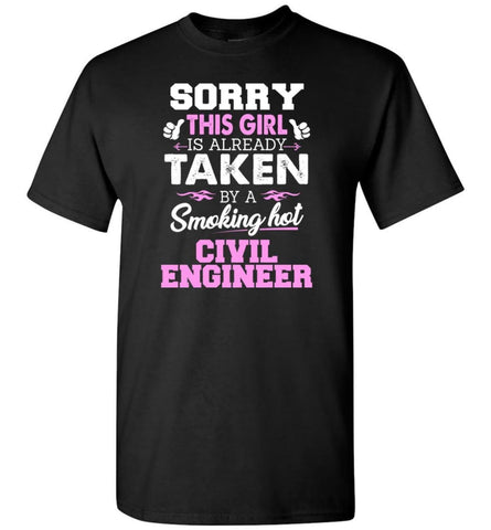 Civil Engineer Shirt Cool Gift for Girlfriend Wife or Lover - Short Sleeve T-Shirt - Black / S