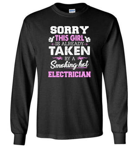 Electrician Shirt Cool Gift for Girlfriend Wife or Lover - Long Sleeve T-Shirt - Black / M