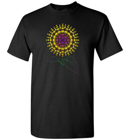 Husky Sunflower Dog with a decor Sunflower print - T-Shirt - Black / S - T-Shirt