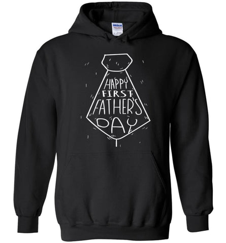 New Dad Shirt Happy First Fathers Day Hoodie - Black / M